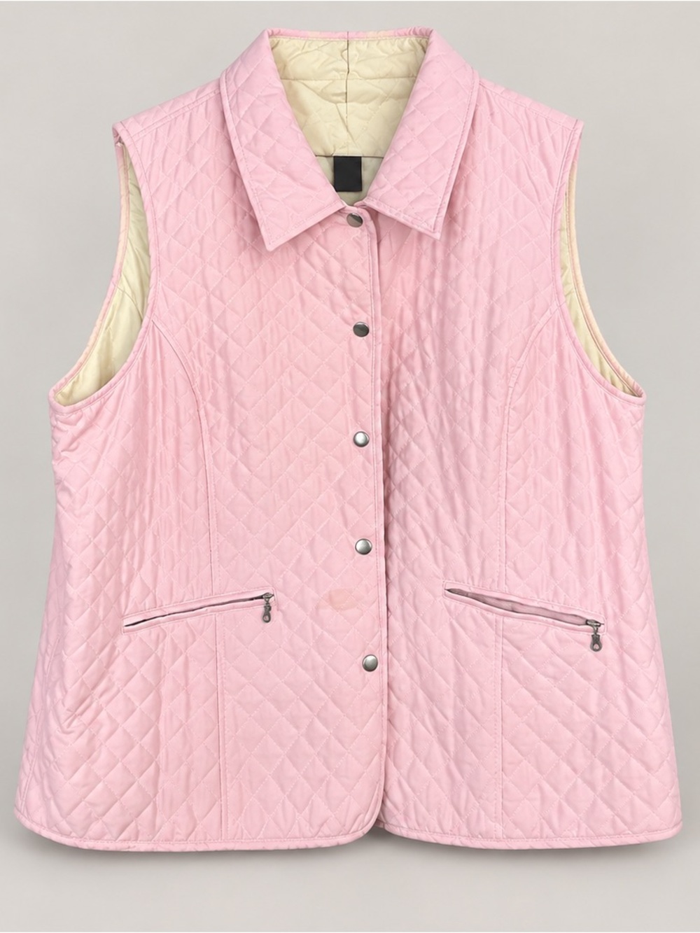 Denim&Co Light Pink Quilted Sleeveless Vest